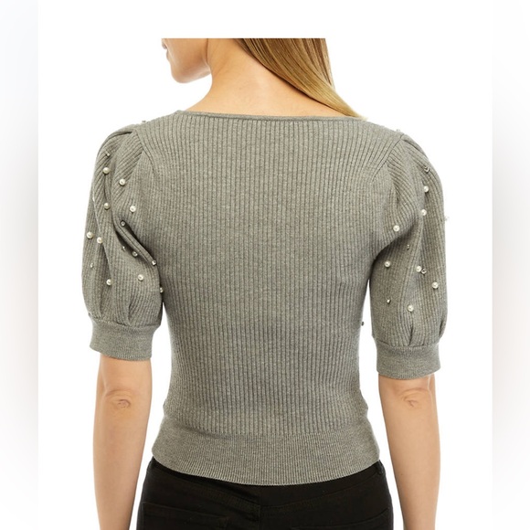 ASTR Pearl and Rhinestone beaded top - Picture 2 of 3